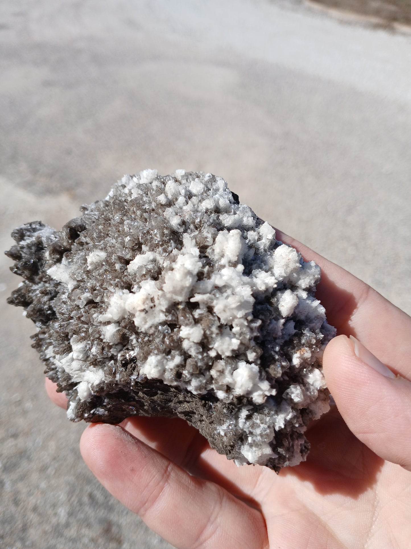 Brown and White Calcite Cluster