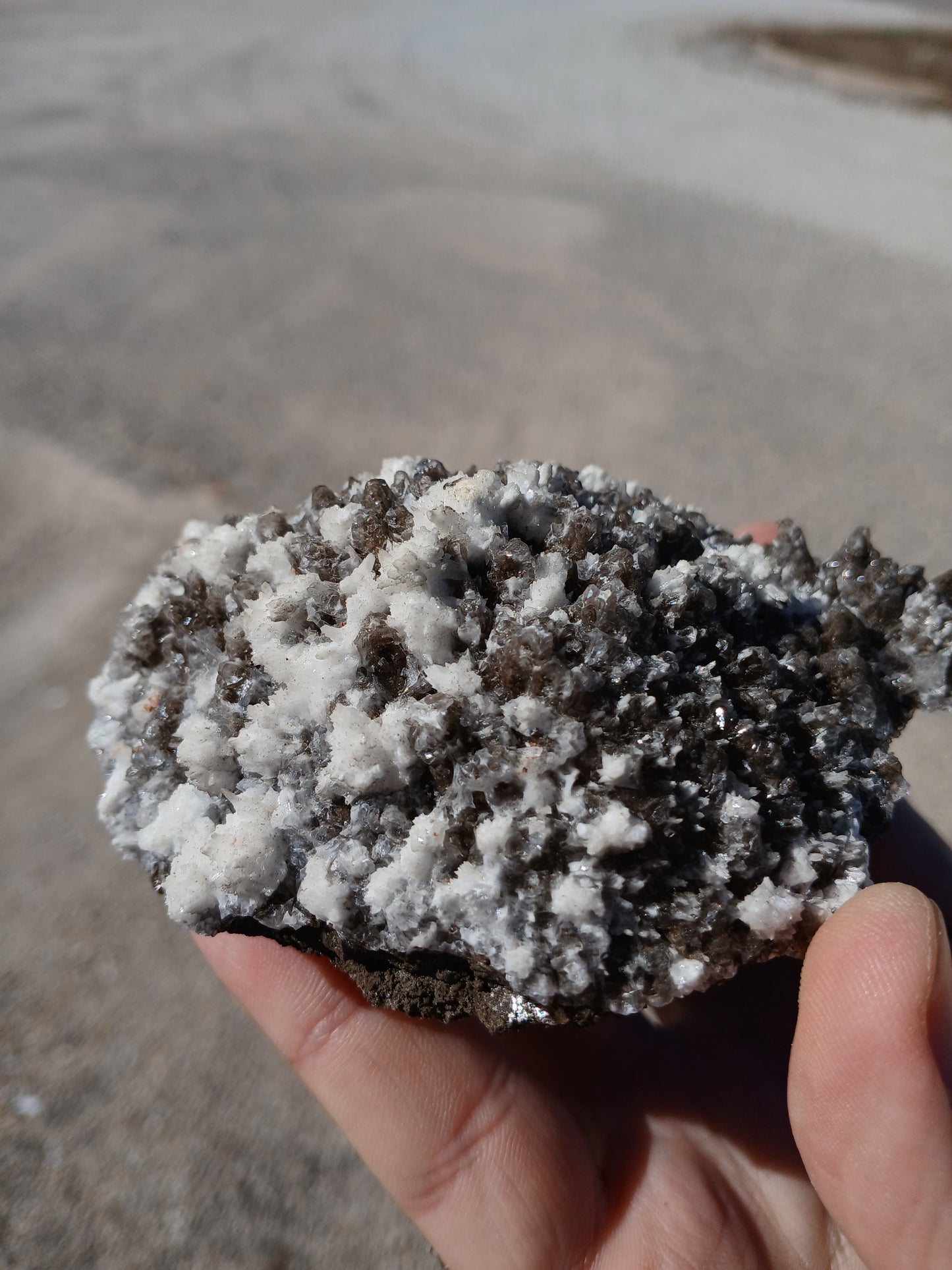 Brown and White Calcite Cluster