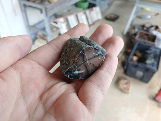 68g Chiastolite (Andalusite) "Cross Stone", Polished One Side