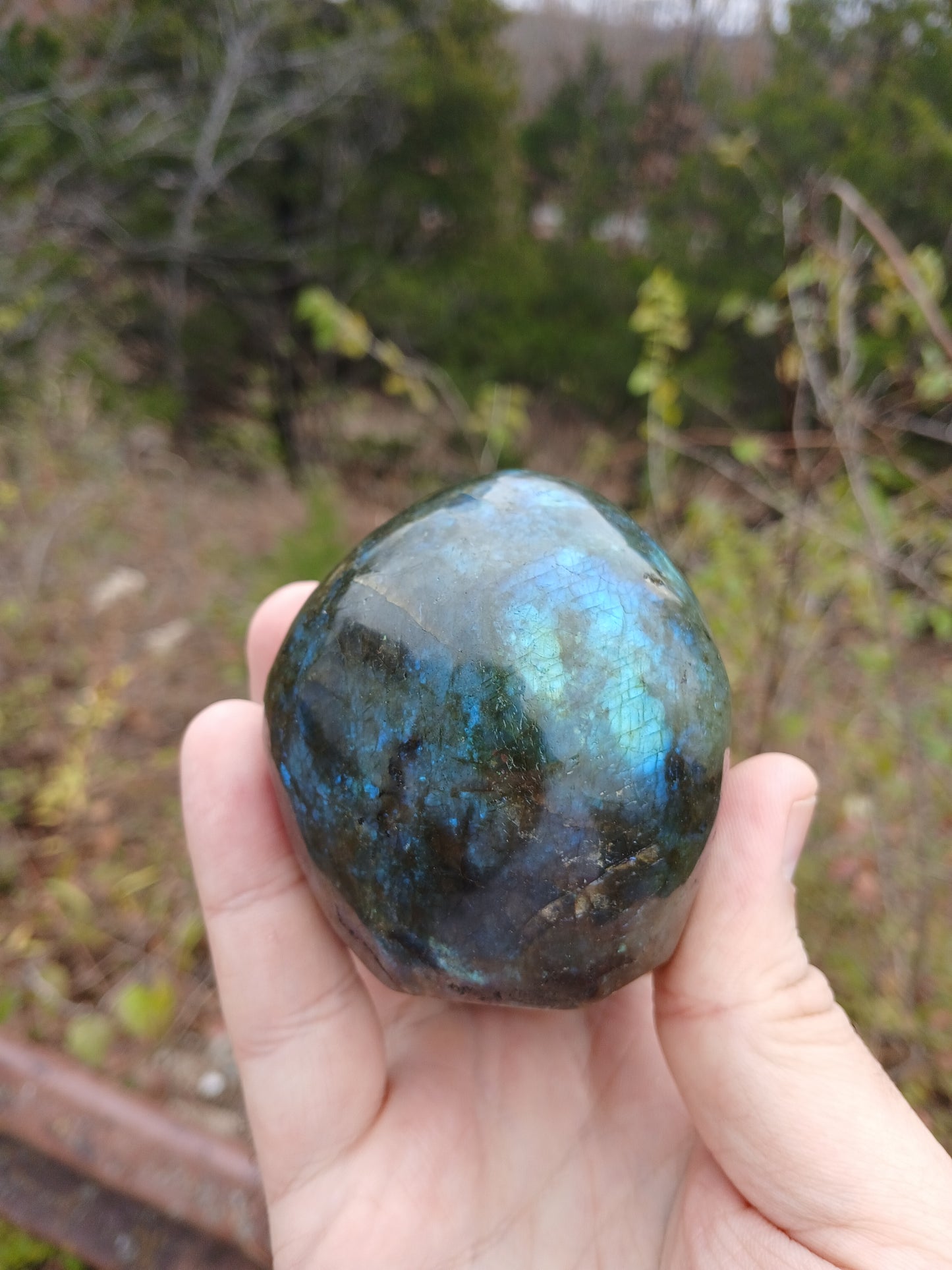 Labradorite Skull With Blue Play Of Color