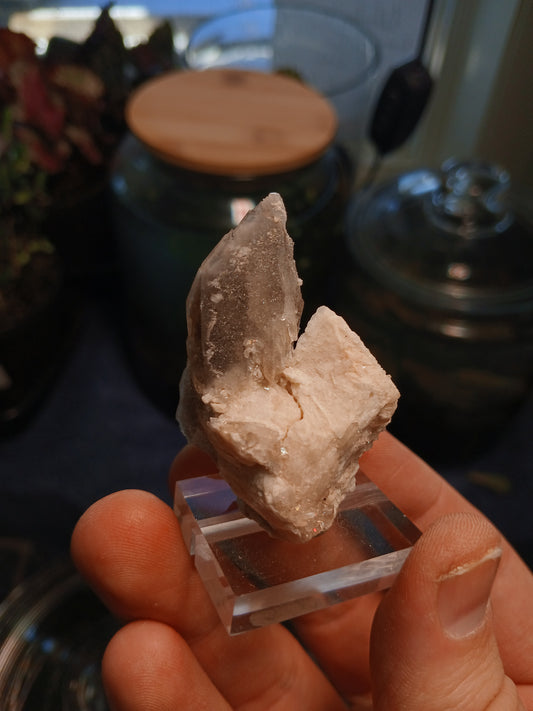 Smoky Quartz On Terminated Microcline - Lake George Colorado