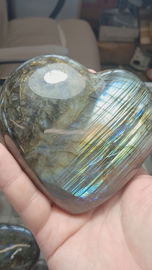 Large Labradorite Heart