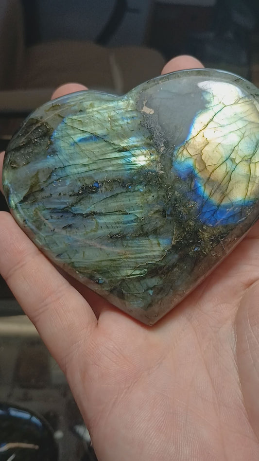 Large Labradorite Heart