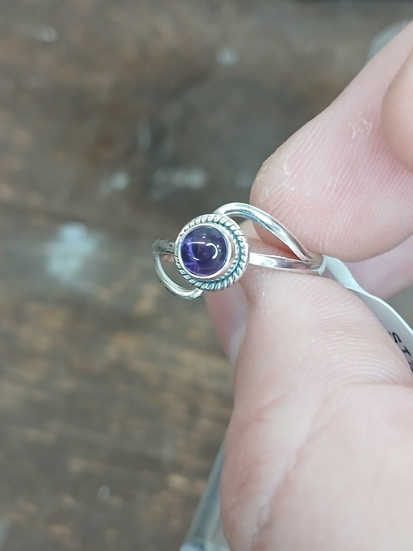 .925 Sterling Silver Amethyst Ring - Domed