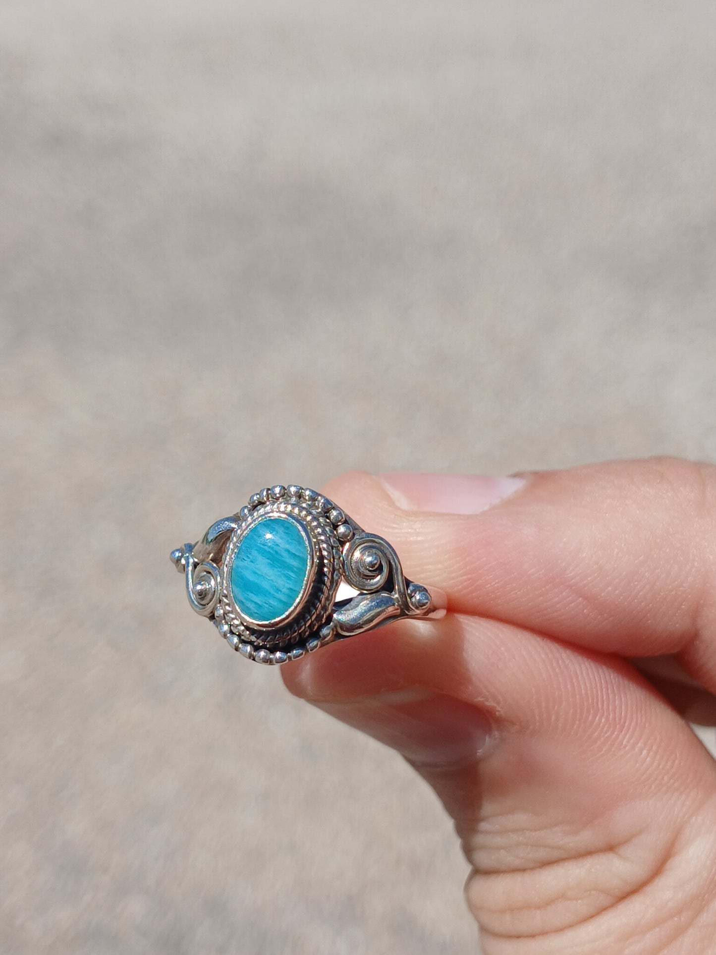 .925 Sterling Silver Amazonite Ring