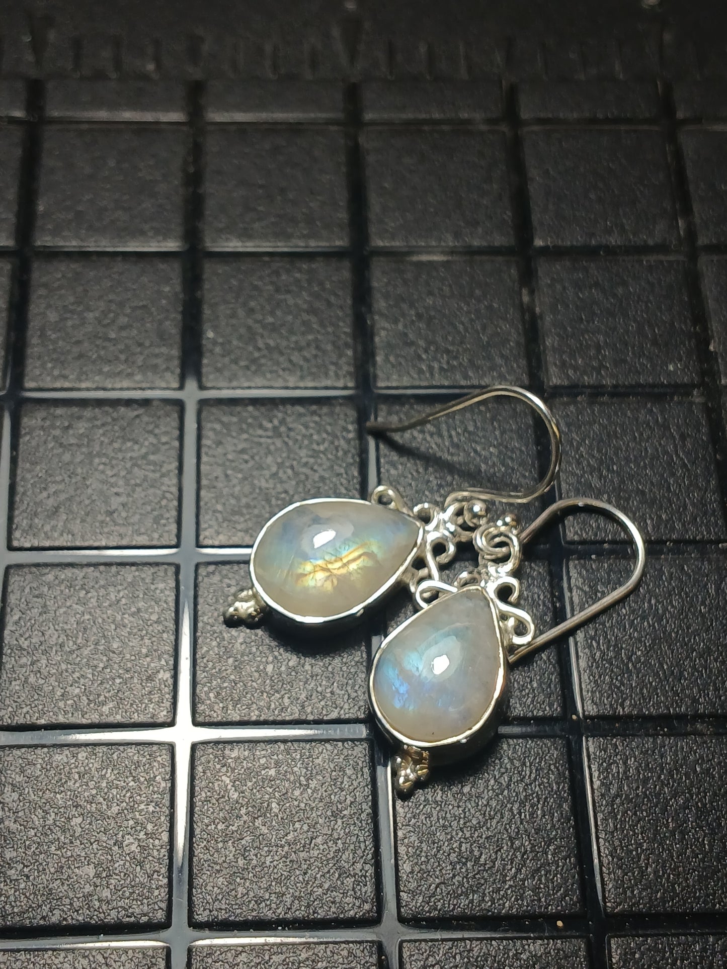 Rainbow Moonstone in .925 Sterling Earrings