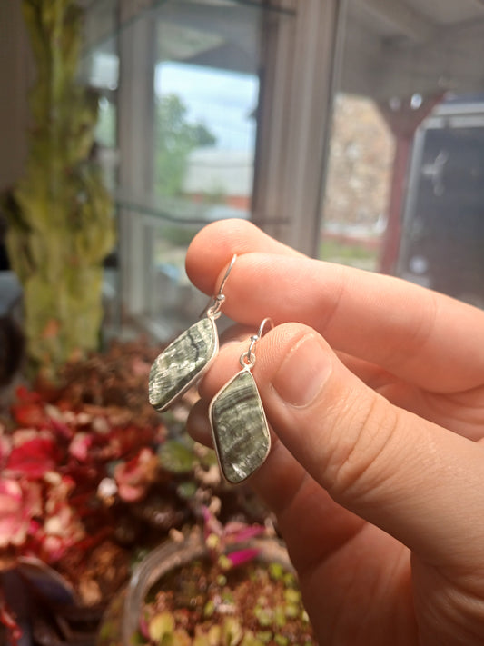Seraphinite Set In .925 Sterling Silver Earrings