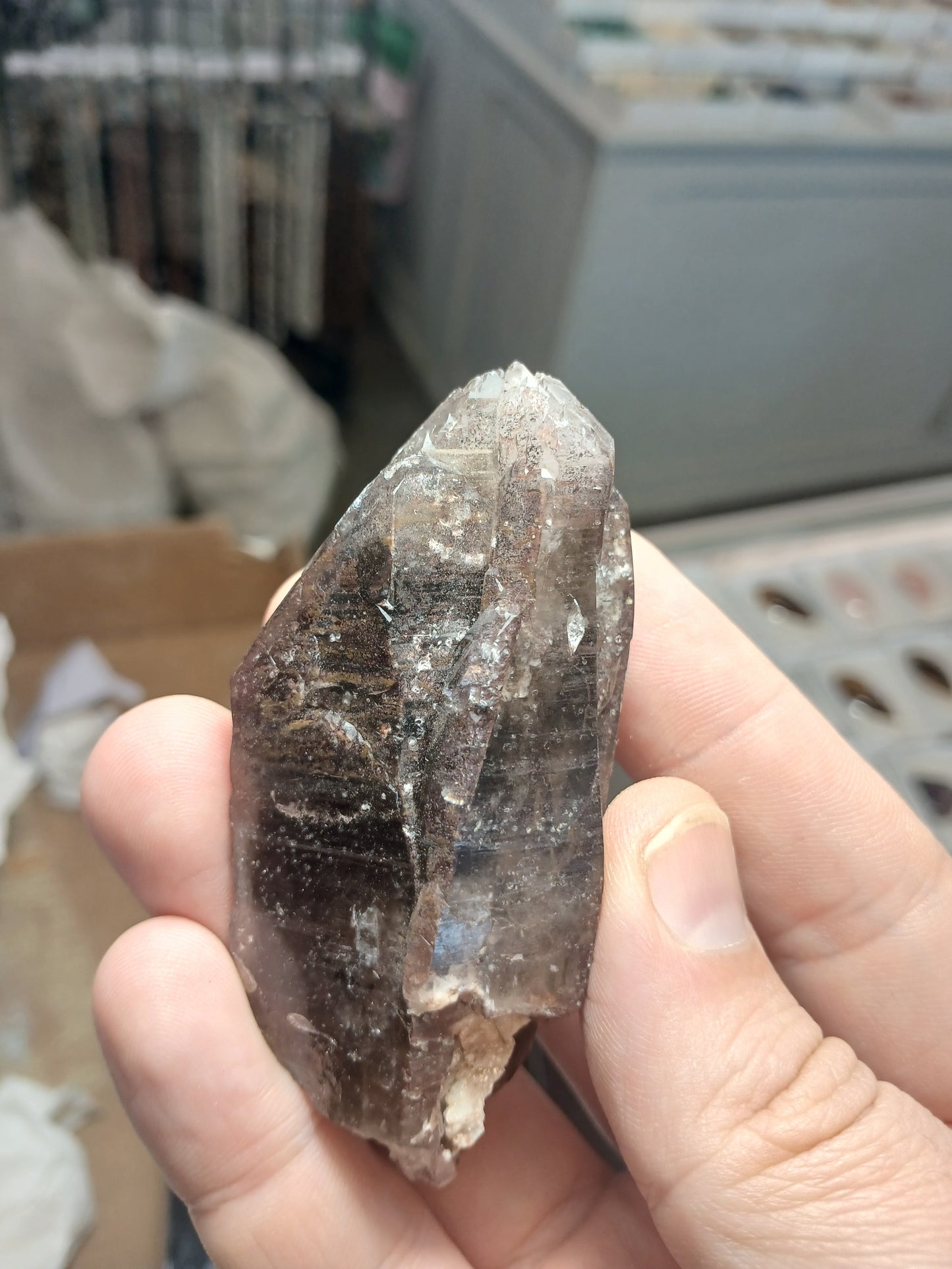 Smoky Quartz - Twins with Hematite