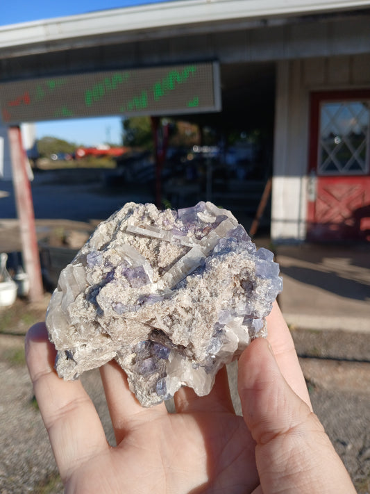 Fluorite with Barite, Quartz, and Calcite - New Mexico