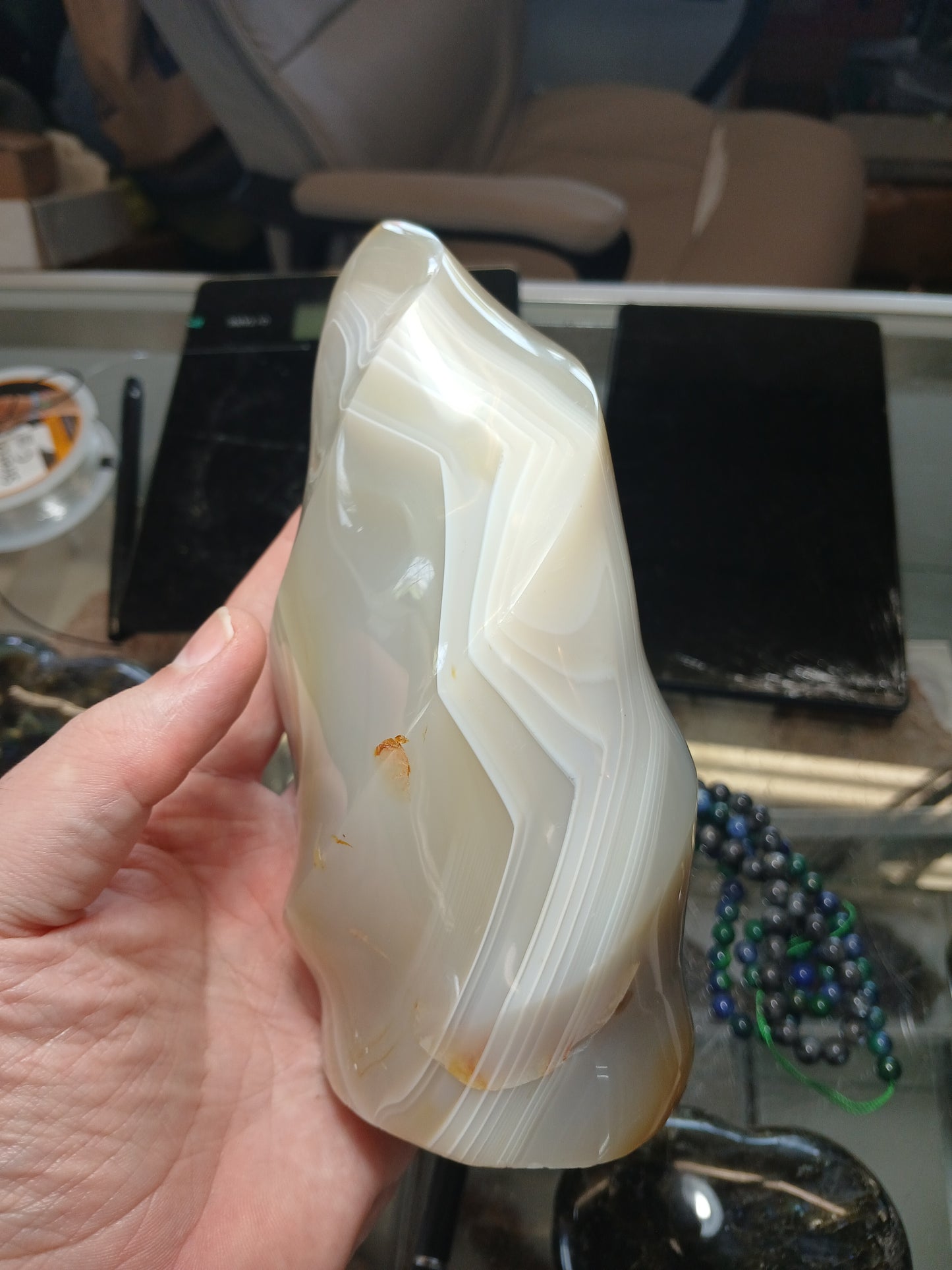 2.5 LB Agate Flame Carving