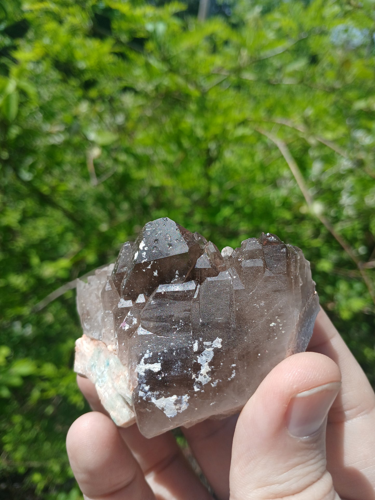 Smoky Quartz Cluster with Microcline