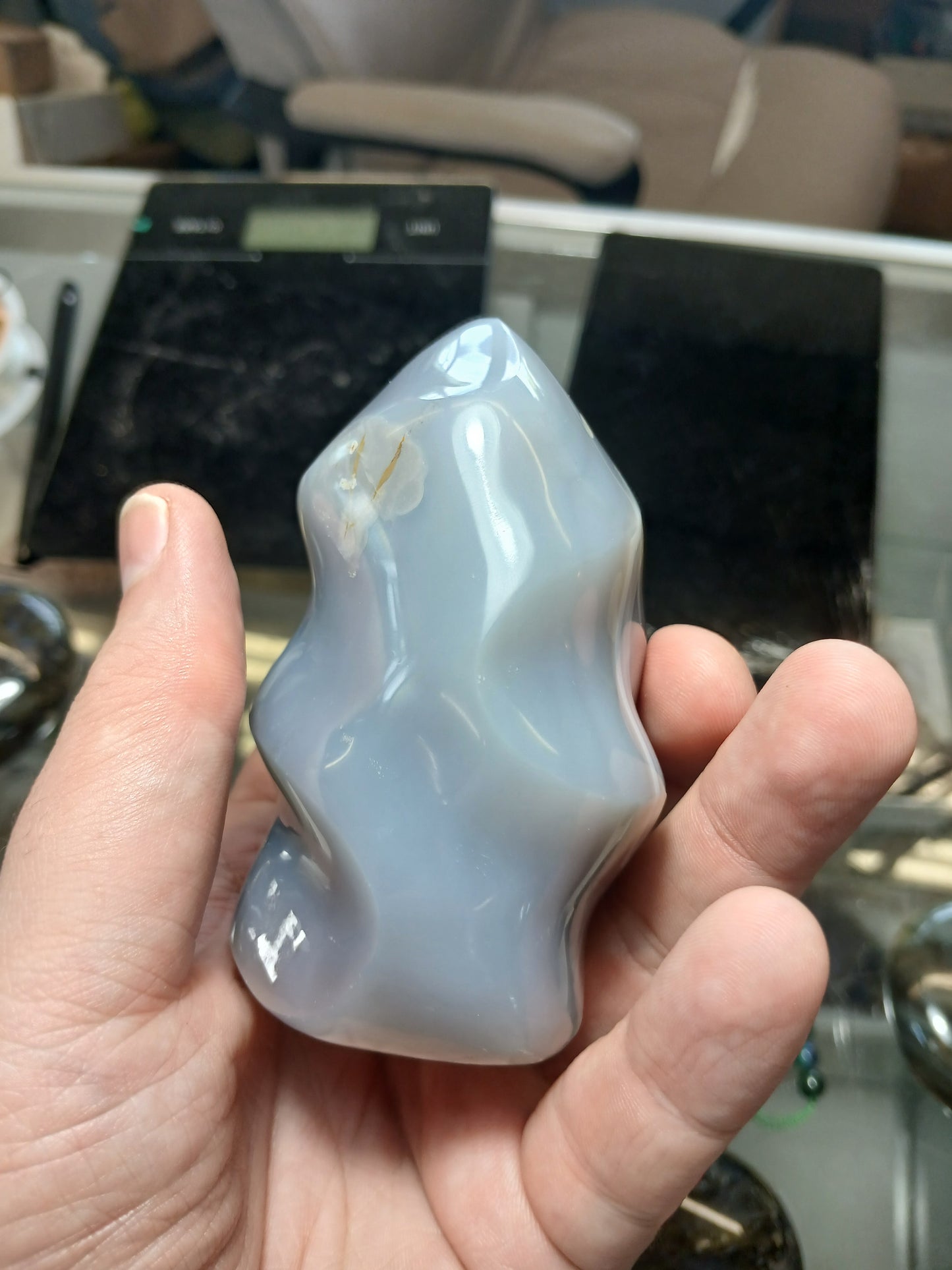 Small Agate Flame Carving