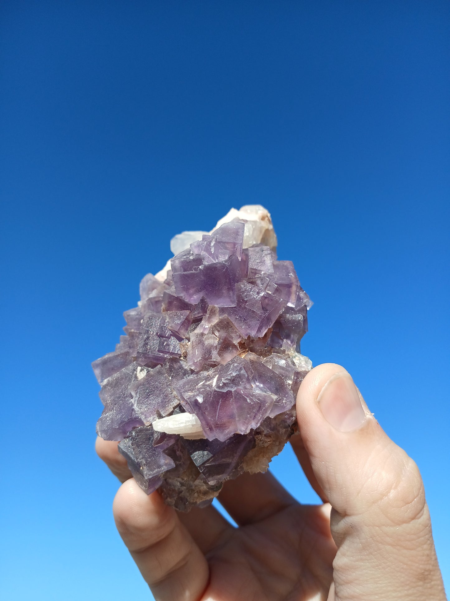 Fluorite with Barite, Quartz, and Calcite - New Mexico