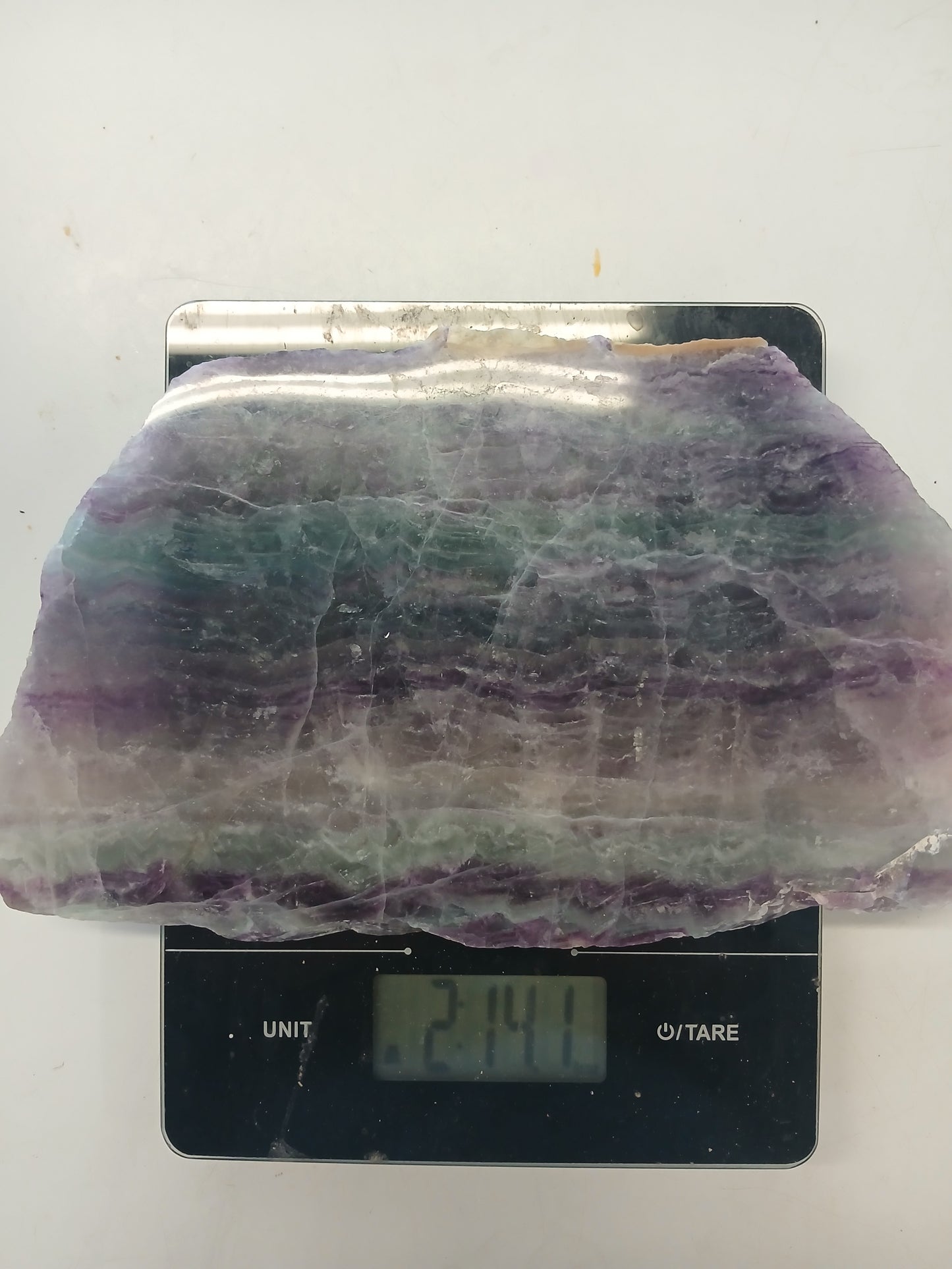 Large Polished Rainbow Fluorite Slab