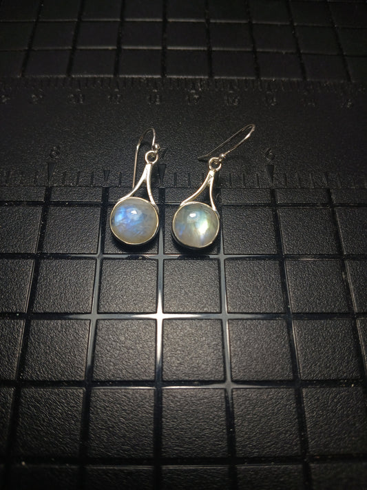 Rainbow Moonstone in .925 Sterling Earrings
