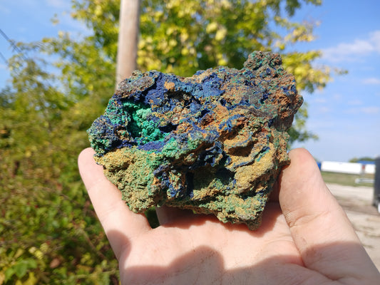 Copper Ore - Malachite, Azurite, Chrysocolla on Limonitic Gossan