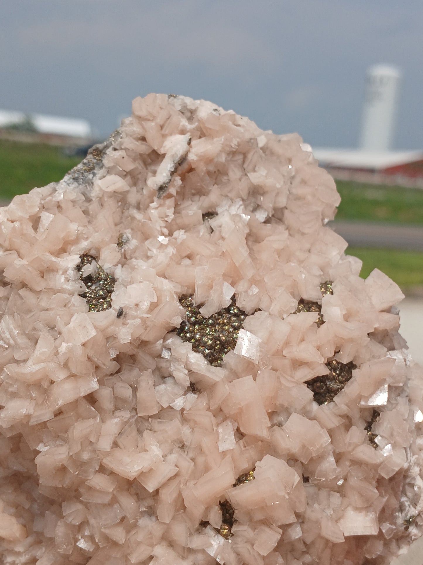 Pink Dolomite with Marcasite