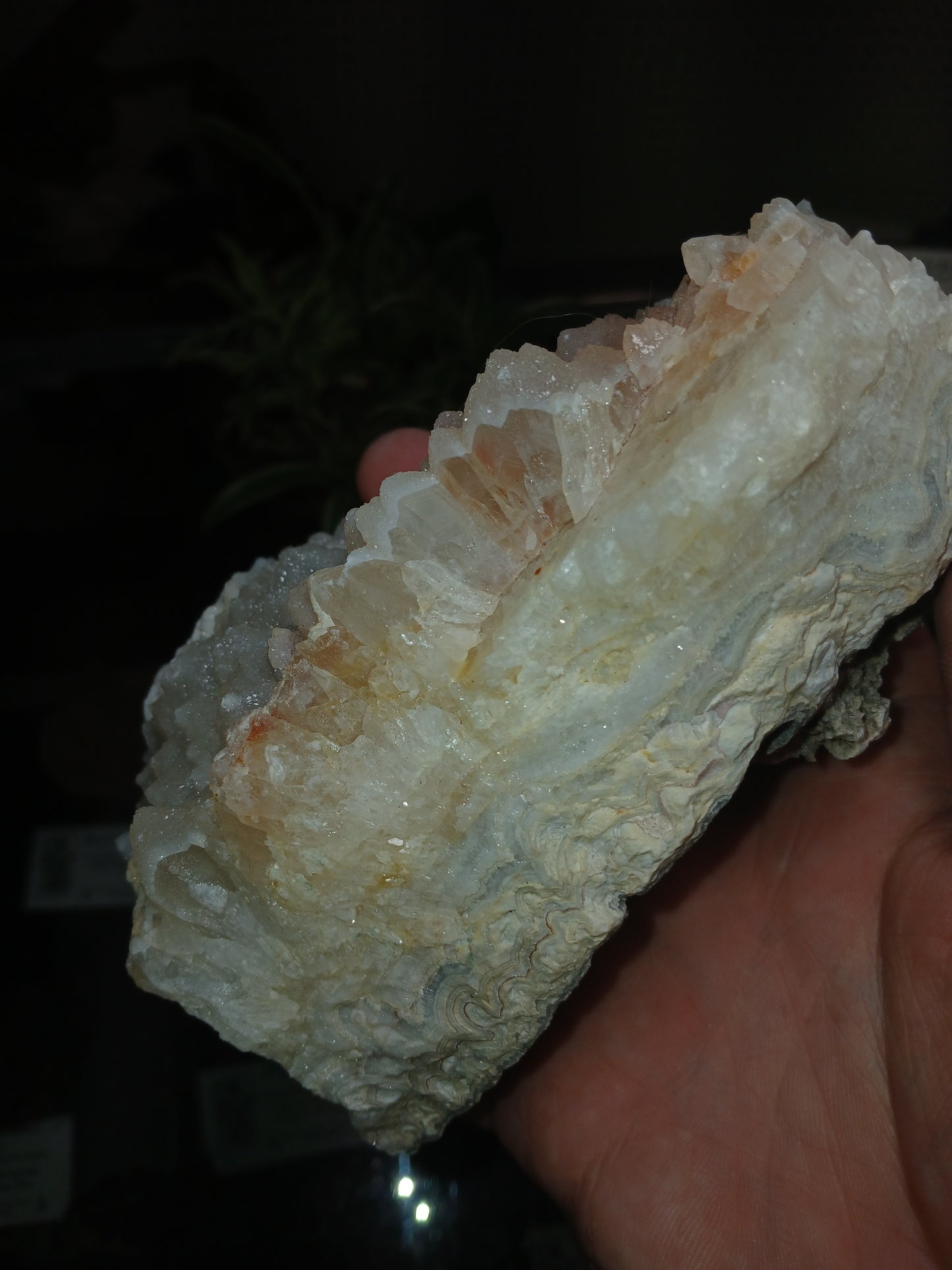 Drusy Coated Quartz on Lace Agate