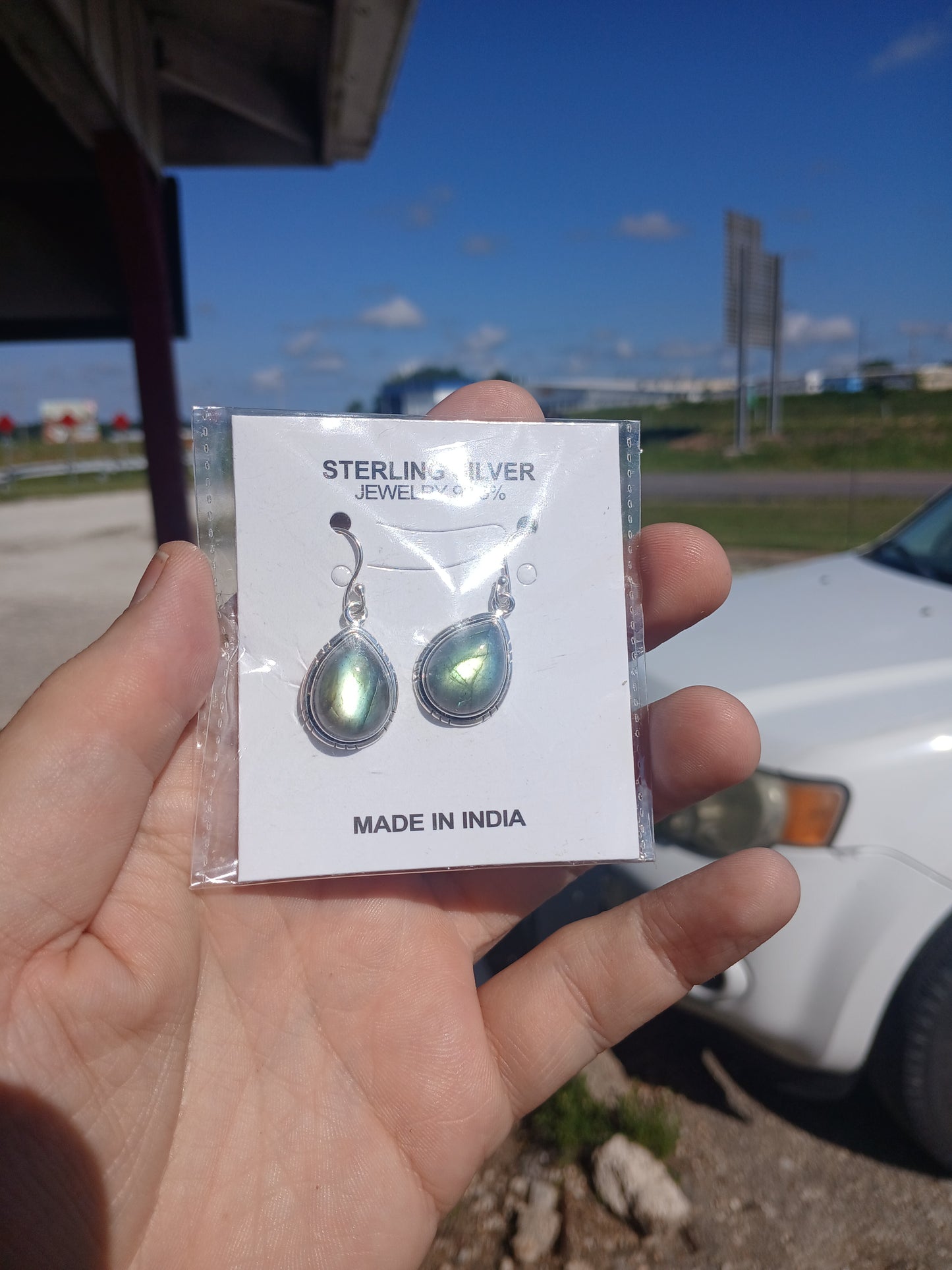 Labradorite Earrings in Sterling Silver
