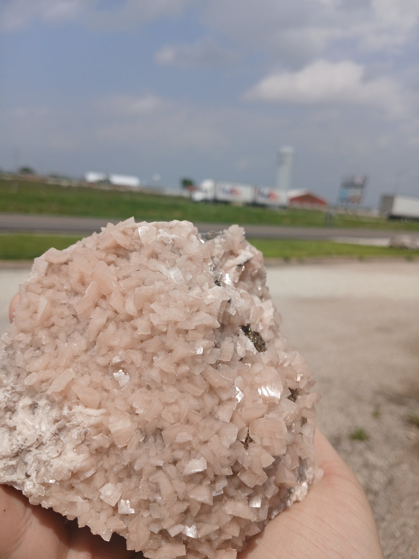 Pink Dolomite with Marcasite