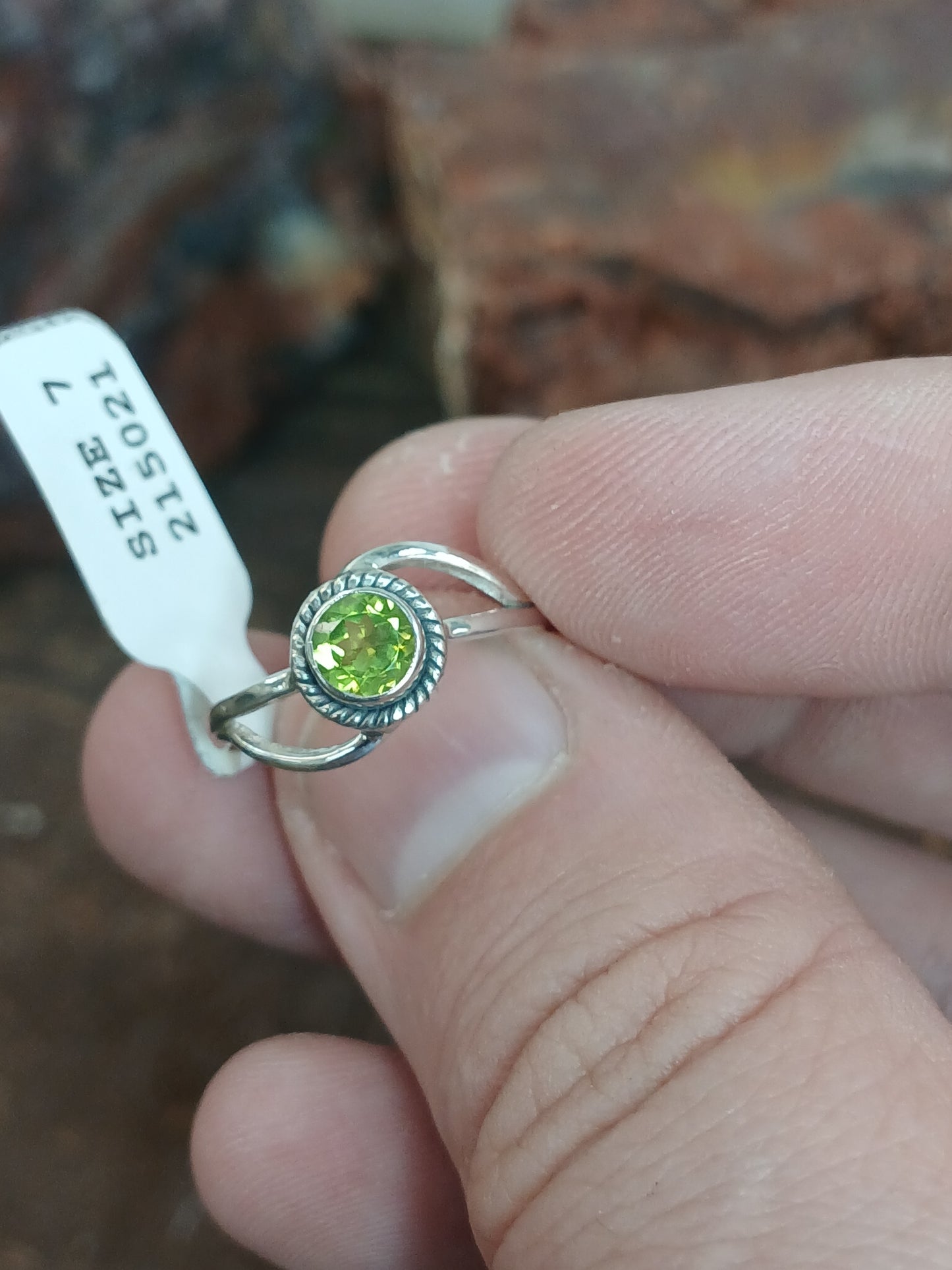 .925 Sterling Silver Peridot Ring