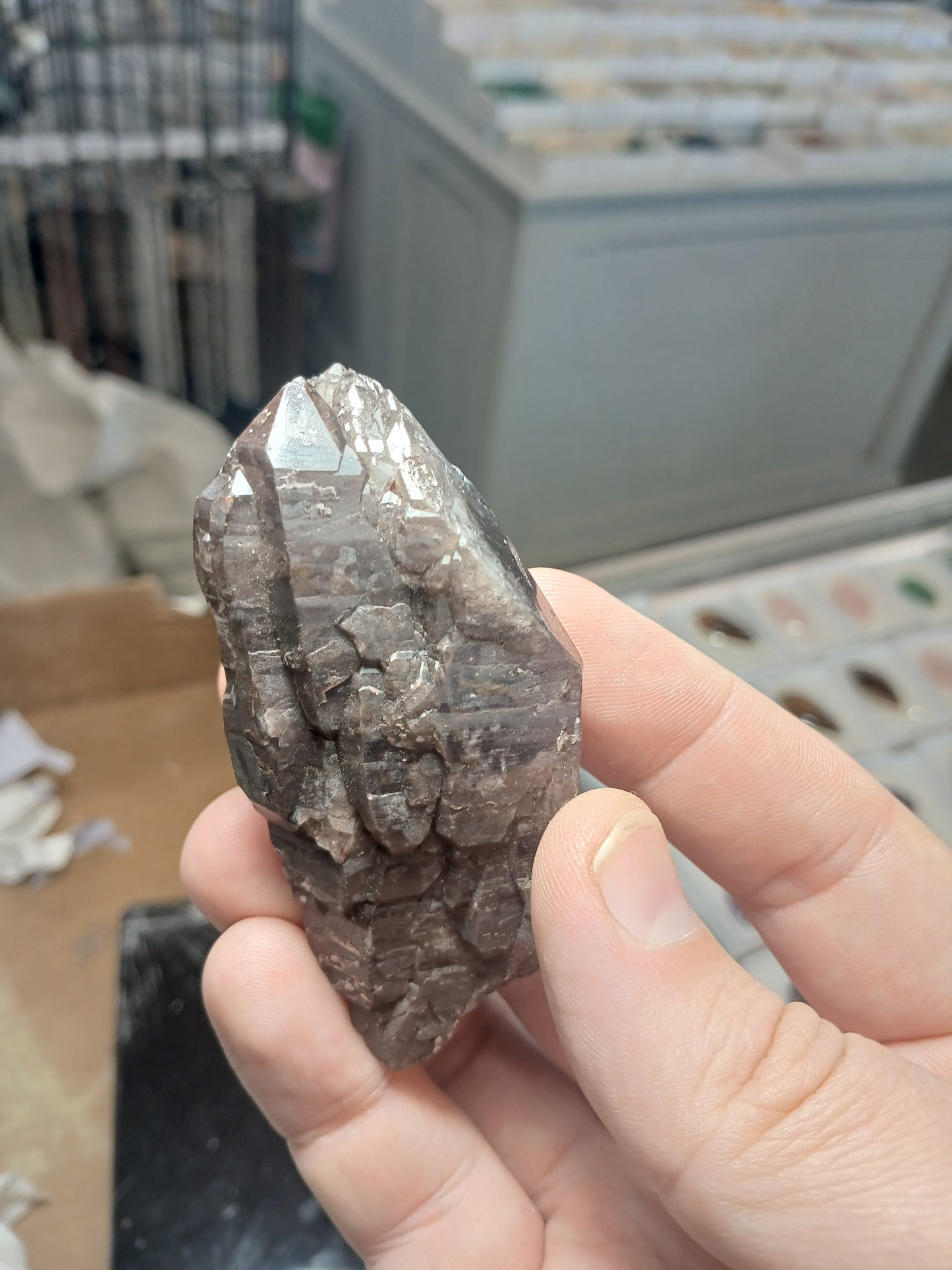 Smoky Quartz - Twins with Hematite