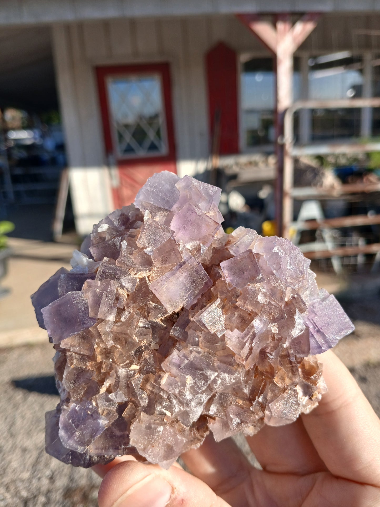 Fluorite with Barite, Quartz, and Calcite - New Mexico