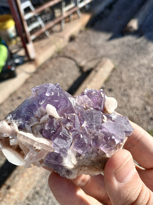 Fluorite with Barite, Quartz, and Calcite - New Mexico