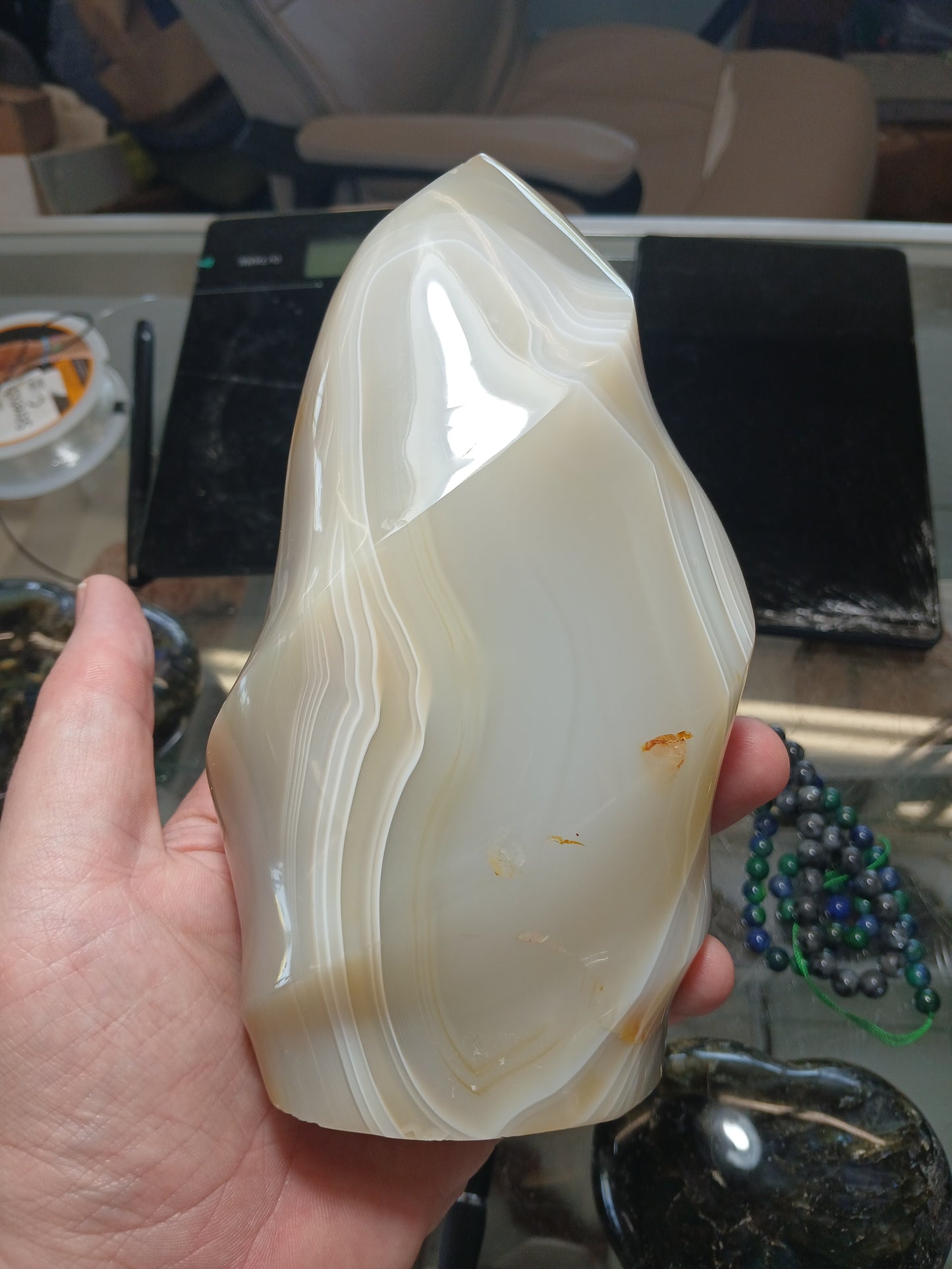2.5 LB Agate Flame Carving
