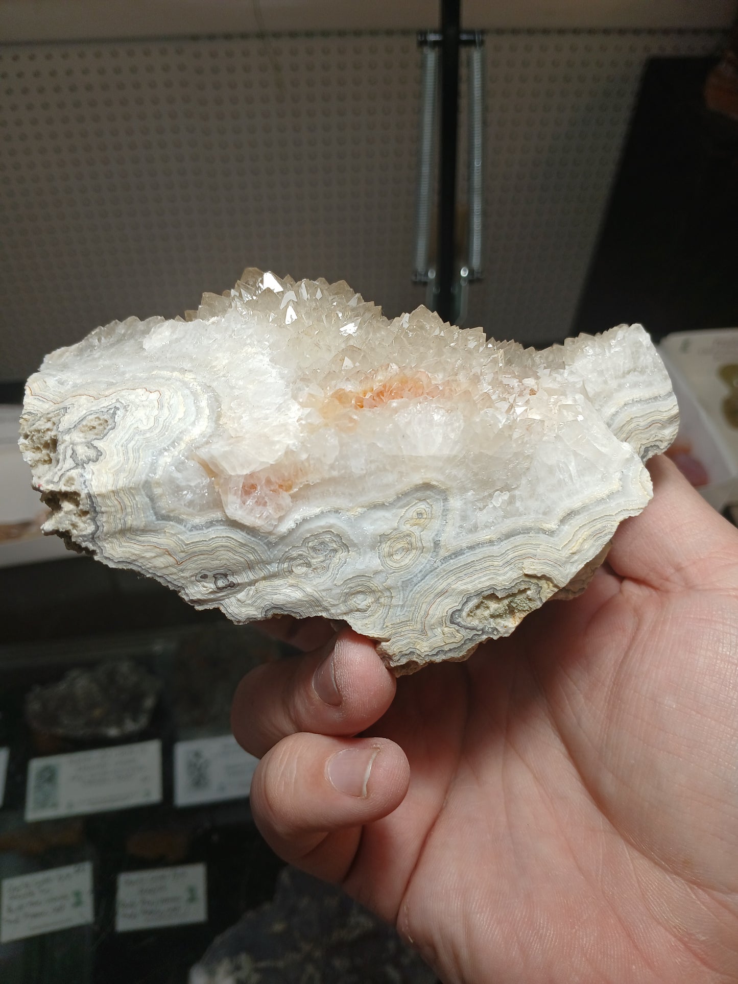 Quartz on Lace Agate