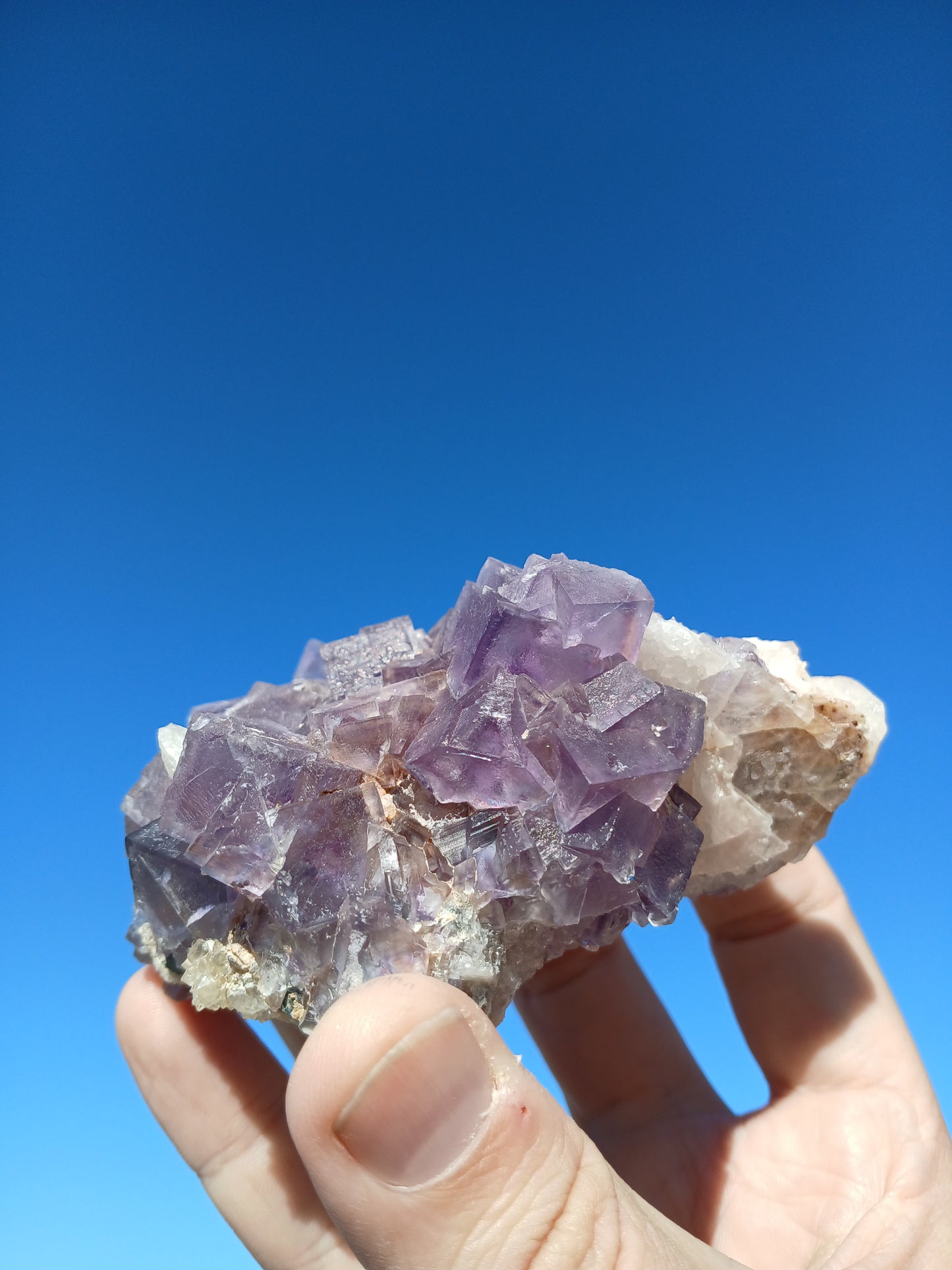 Fluorite with Barite, Quartz, and Calcite - New Mexico