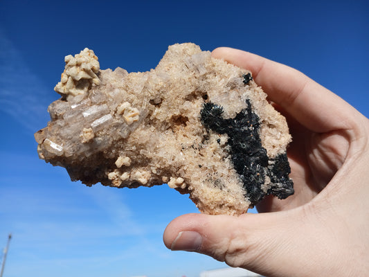 Beryl var. Goshenite with Black Tourmaline