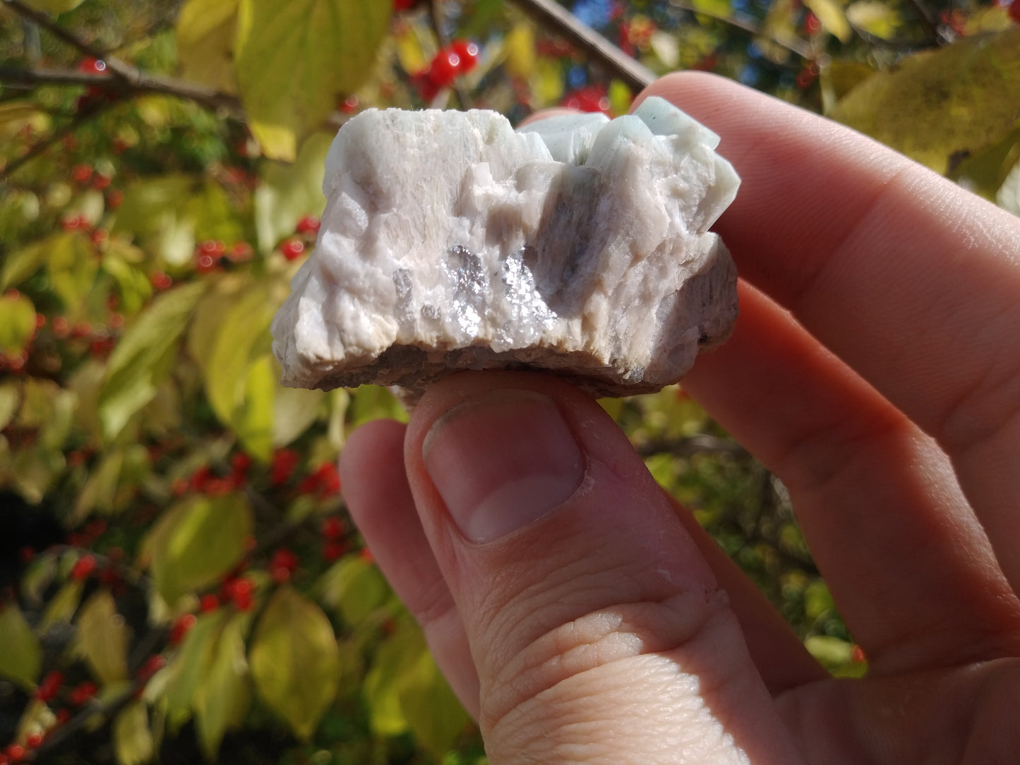 White Capped Amazonite Crystals