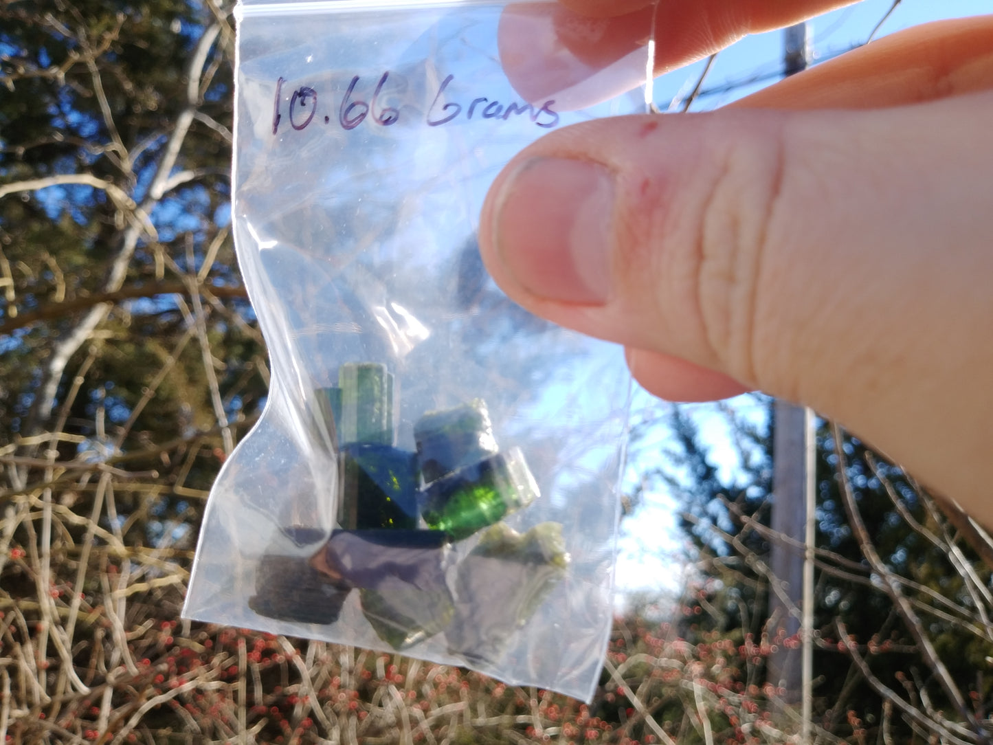 10-11 grams of Gemmy Verdelite Tourmaline