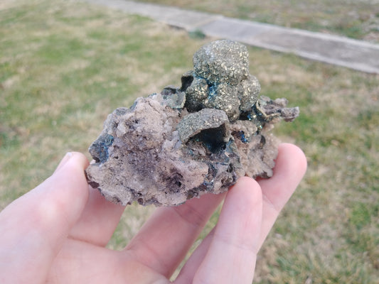 Pyrite after Galena on Dolomite